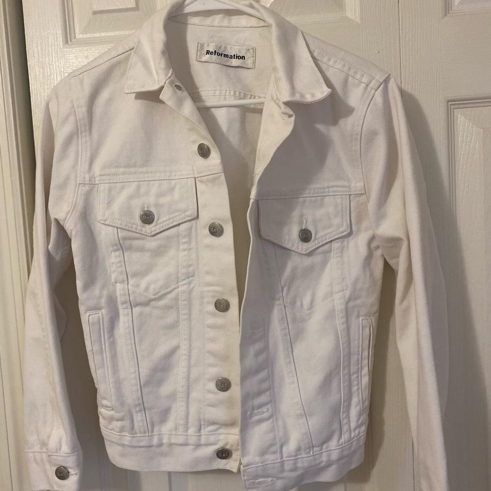 Reformation White Denim Jacket NWOT